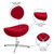 40.5" Red Fabric Swivel Wing Chair and Ottoman Set