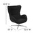 40.5" Charcoal Black Upholstered Swivel Wing Chair