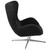 40.5" Charcoal Black Upholstered Swivel Wing Chair