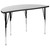 8pc Gray and Black Circle Wave Collaborative Laminate Activity Table Set 47.5"
