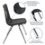 8pc Gray and Black Circle Wave Collaborative Laminate Activity Table Set 47.5"