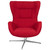 40.5" Red Upholstered Foam Padded Back Swivel Wing Chair