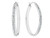 Oval Hoop Earrings in Sterling Silver with Diamonds Accents (1 1/2 Inch)
