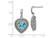 5.75 Carat (ctw) Swiss Blue Topaz Dangle Heart Earrings in Sterling Silver with 14K Gold Accent