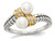 Cultured Freshwater Pearl Ring in Sterling Silver with 14K Gold Accents and Diamonds - 68QGG0067PF-8