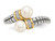 Cultured Freshwater Pearl Ring in Sterling Silver with 14K Gold Accents and Diamonds - 68QGG0067PF-8