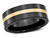 Mens Black Ceramic Wedding Band Ring 8mm with 14K Yellow Gold Inlay - 88QGG0037-9