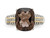 4.50 Carat (ctw) Smokey Quartz Ring in Sterling Silver with 14K Gold Accents and Accent Diamonds