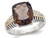 4.50 Carat (ctw) Smokey Quartz Ring in Sterling Silver with 14K Gold Accents and Accent Diamonds - 68QGG0095SQ-7