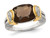 4.50 Carat (ctw) Smoky Quartz Ring in Sterling Silver with 14K Gold Accents