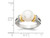 Cultured Freshwater Pearl & Diamond Ring in Sterling Silver with 14K Gold Accents - 68QGG0072PF-7