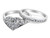 1.00 Carat (ctw H-I, I1-I2) Diamond Heart Engagement Ring & Wedding Band Set in 14K White Gold - 08GDG3388105W-6