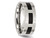Mens 8mm Stainless Steel Comfort Fit Wedding Band Ring with Black Accent - 88QGG0028GF-13