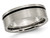 Mens 7mm Comfort Fit Titanium Wedding Band Ring with Black Accent - 28QGG0169GF-7