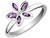 1/3 Carat (ctw) Amethyst Flower Ring in Sterling Silver - 68QGG0488AM-9