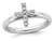 1/10 Carat (ctw) Diamond Cross Ring in Sterling Silver - 68QGG33410-10