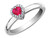 1/2 Carat (ctw) Lab-Created Ruby Heart Ring in Sterling Silver - 68QGG0344CRU-8