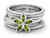 2/5 Carat (ctw) Green Peridot Flower Ring in Sterling Silver - 68QGG0491PD-7