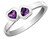 Amethyst Double Heart Ring 2/5 Carat (ctw) in Sterling Silver - 68QGG0399AM-8