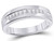 Mens 1/2 Carat (ctw H-I I, I1-I2) Princess Cut Diamond Wedding Band Ring in 14K White Gold - 08GDG025650W-11