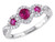 2/3 Carat (ctw) Lab-Created Ruby Three-Stone Ring with Diamonds in 10K White Gold - 08DLG42238CRW-6