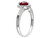 Lab Created Ruby Heart Ring 1.10 Carat (ctw) with Diamonds in Sterling Silver - 68DLG42205CRU-7