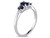 Blue Sapphire and Diamond Three Stone Ring 1.0 Carat (ctw) Ring in 10k White Gold - 08DLG43161SAW-8