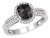 1.0 Carat (ctw) Black & White Diamond Ring in 14k White Gold - 08DLG44601100-8