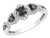 1/2 Carat (ctw) Black & White Diamond Three-Stone Ring in 10k White Gold - 08DLG4459150-9