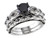 1.39 Carat (ctw) Black Diamond Engagement Ring and Wedding Band Set in 10K White Gold - 08DLG44608138-10