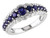 Created Blue Sapphire Ring 1.15 Carat (ctw) in Sterling Silver - 68DLG43201CSA-7