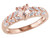 1/2 Carat (ctw) Morganite Heart Promise Ring with Diamonds in Rose Plated Sterling Silver - 68DLG5700MO-6