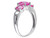 Created Pink Sapphire Three-stone Ring 5.0 Carat (ctw) in Sterling Silver - 68DLG1223CPS-9