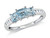 Three Stone Aquamarine 9/10 Carat (ctw) Ring with Diamonds in 10K White Gold - 08DLG9486AQ-8