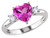 Lab-Created Pink Sapphire and Created White Sapphire Heart Ring 2.50 Carat (ctw) in Sterling Silver - 68DLG1225CPS-7