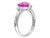 Lab-Created Pink Sapphire and Created White Sapphire Heart Ring 2.50 Carat (ctw) in Sterling Silver - 68DLG1225CPS-7