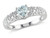 2/5 Carat (ctw) Aquamarine Heart Ring in Sterling Silver with Accent Diamonds - 68DLG9478AQ-9