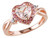 Morganite Heart Ring with Pink Tourmaline and Diamond in Rose Sterling Silver - 68DLG5716MO-6