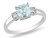 Aquamarine Ring 4/5 Carat (ctw) with Diamonds in Sterling Silver - 68DLG9458AQ-7
