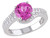 Created Pink Sapphire and Created White Sapphire Ring 2.80 Carats (ctw) with Diamonds in Sterling Silver - 68DLG1192CPS-8