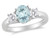 Aquamarine and Created White Sapphire 1.60 Carat (ctw) Three Stone Ring in Sterling Silver - 68DLG9455AQ-7