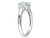 Aquamarine and Created White Sapphire 1.60 Carat (ctw) Three Stone Ring in Sterling Silver - 68DLG9455AQ-7