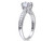 Created White Sapphire 1.00 Carat (ctw) Engagement Ring with Diamonds in Sterling Silver - 68DLG1001019CWS-9