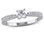 Lab-Created White Sapphire 1/4 Carat (ctw) Princess Cut Engagement Ring with Diamonds in Sterling Silver - 68DLG1000986CWS-9