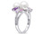 White Freshwater Cultured Pearl Ring with Amethyst, Created Pink & White Sapphire and Rose De France In Sterling Silver - 68DLG1001516PF-6