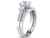 Lab-Created White Sapphire 1 1/3 Carat (ctw) with Diamond Bridal Wedding Set Engagement Ring in 10K White Gold - 08DLG1001935CWSA-10
