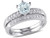 Aquamarine 3/4 Carat (ctw) with Diamond 1/3 Carat (ctw) Bridal Wedding Set Engagement Ring 10K White Gold - 08DLG1001931AQ-8