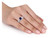 1 1/3 Carat (ctw) Lab-Created Blue & White Sapphire with Diamond Bridal Wedding Set Engagement Ring 10K White Gold - 08DLG1001936CSA-7