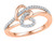 Twin Heart Promise Ring in 10K Rose Pink Gold with Diamonds 1/5 Carat (ctw Color J-K Clarity I2-I3) - 08GDG108750P-8