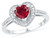 1.10 Carat (ctw) Lab Created Ruby Heart Ring in Sterling Silver - 68GDG101249CRU-7